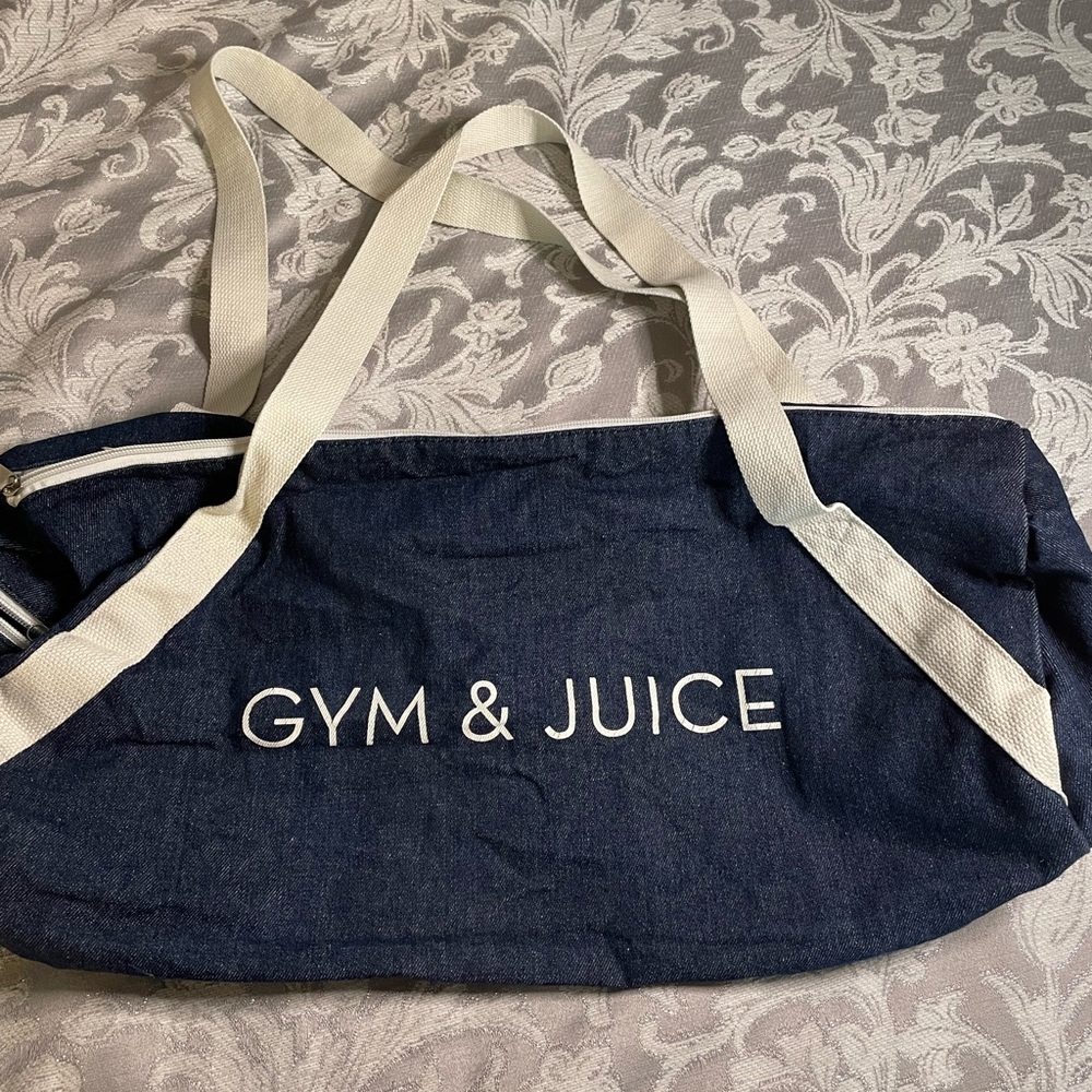 Denim "Gym and Juice" Gym / Duffel Bag